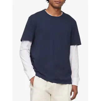 CALVIN KLEIN - Camiseta Manga Corta Smooth Algodón Solid Hombre A Azul Oscuro