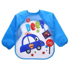 GENERICO - 2 Delantal Con Mangas Para Niños Bebes - Azul Taxi