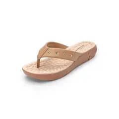 MODARE - Sandalia Tacón Corrido Café-Dorado