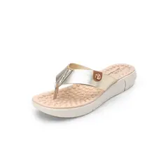MODARE - Sandalia Tacón Corrido Dorado-Marfil
