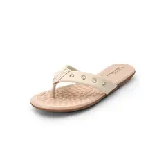 MODARE - Sandalia Plana Crema-Dorado