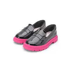 MOLEKINHA - Mocasín Chunky Negro-Magenta