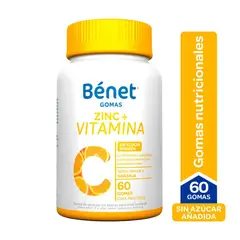 BENET - Gomas Zinc + Vitamina C Sin Azucar X 60