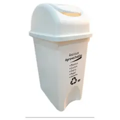 GENERICO - Caneca papelera plástica de 35 litros para residuos-blanco.
