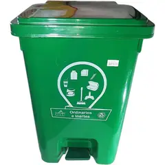 GENERICO - Caneca papelera de 35 litros de pedal verde.