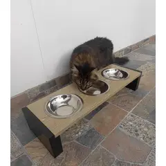 GENERICO - Comedero para mascota Athos gris claro 3 platos