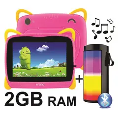 KRONO - Tablet Niños 2GB RAM Android 11 Wifi + Parlante ROSADO