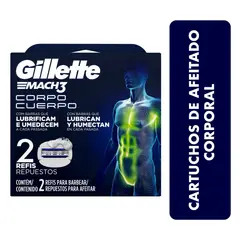 GILLETTE - Repuesto Maquina Afeitar Mach 3 Cuerpo X 2Und