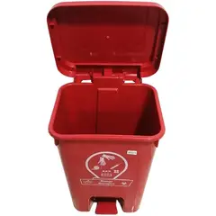 GENERICO - Caneca papelera de 35 litros de pedal roja.