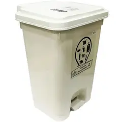 GENERICO - Caneca papelera de 35 litros de pedal blanca.