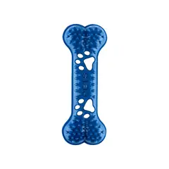 ENERGY PLUS - Hueso Mordedor Juguete Perros Medianos Anti-Sarro Goma Azul