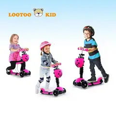 LANZURY IMPORTACIONES - Scooter - Patineta 5 En 1 Para Niños Y Niñas Con Silla rosa