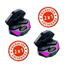 GENERICO - 2x1 Audífonos Inalámbricos Gamer Led Multicolor Función Touch