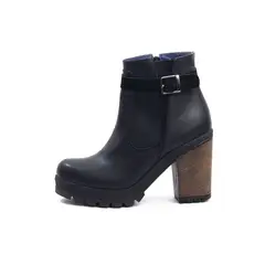 INCO - Botín Cuero Negro Mujer Danna.