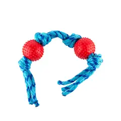 ENERGY PLUS - Juguete Perro Pelotas y Cuerda Lanza Ejercita Antisarro Rojo