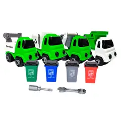 GENERICO - Set X4 Carros Bebés Camión Basura Residuos Basureros