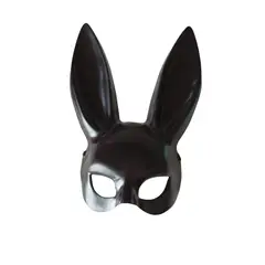 GENERICO - Mascara Antifaz conejo coneja negro para disfraz