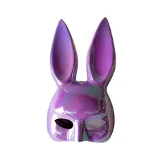 GENERICO - Mascara Antifaz conejo coneja Lila para disfraz