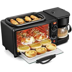 ONE PIXEL - Maquina Para Desayuno 3 en 1 Parrilla Horno Cafetera