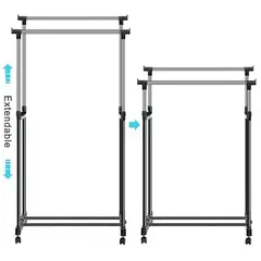 GENERICO - Tendedero De Ropa Plegable Multifuncional Portatil Con Rueda