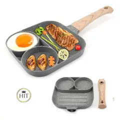 GENERICO - Sarten Antiadherente 3 En 1 Mini Parrilla Huevos Arepas