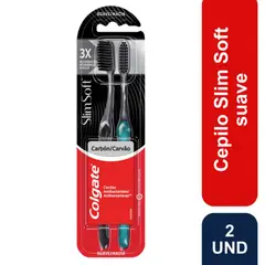 COLGATE - Cepillo Dental Slim Soft Carbon Active X 2und