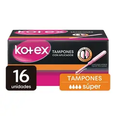 KOTEX - Tampones Con Aplicador Super X 16und