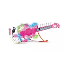 KIDSHOP - Juguete Guitarra Eléctrica Gafas Micrófono Niños Rosa 8026
