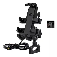 GENERICO - Accesorio Para Motos Soporte Teléfono Con Cargador Usb