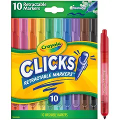 CRAYOLA - Marcadores Clicks Con Puntas Retráctiles X 10