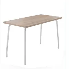 MUMA - Escritorio Studio 120x60x73 Elegante Superficie de Algarrobo con Herraje Blanco