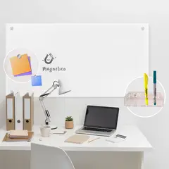 GENERICO - Tablero en vidrio templado Magnético 120x80 cm Color Blanco