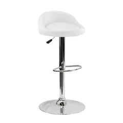 DIMATEX LEON - Silla Bar Butaco Alta Giratoria Barra Bar Cocina Refsantana Blanco