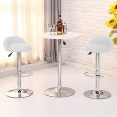 DIMATEX LEON - 2 Sillas Bar Butaco Alta Giratoria Barra Bar Cocina Refsantana Blanco