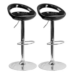 DIMATEX LEON - 2 Sillas Bar Butaco Alta Giratoria Barra Bar Cocina Refchicago negro