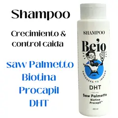 GENERICO - Shampoo DHT Saw Palmetto Biotina Procapil Control caída y Crecimiento de Cabello Hombre Beio