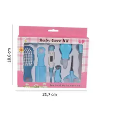 GENERICO - SET/KIT CUIDADO ASEO HIGIENE BEBÉ NIÑO X 10 PIEZAS AZUL
