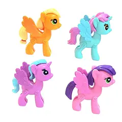 DAYOSHOP - Unicornio Pony Coleccion Juguete X 4 Unidades + Stickers