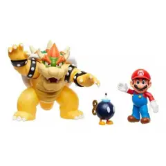 NINTENDO - Figuras De Acción Super Mario Bros Mario Y Bowser