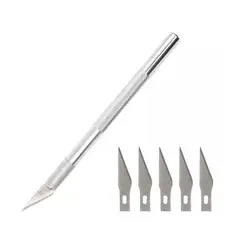 GENERICO - Bisturí De Precisión Punta De Lanza - Exacto + 6 Cuchillas