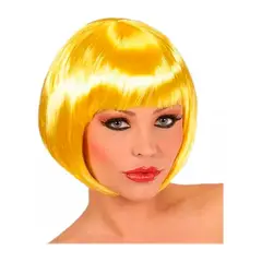 GENERICO - Peluca Corta Color Amarillo Disfraz Party Halloween Cabello Sintético
