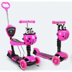 GENERICO - Patineta Scooter Monopatin 5 En 1 Mariquita Con Luces