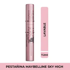 MAYBELLINE - Pestañina Sky High Black 800 Washable X 7.2Ml