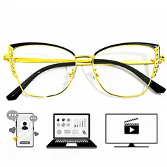 BUHO PARIS - Gafas de Computador Anti Luz Azul - Cat Metal de Mujer