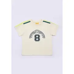 BABY PLANET - Camiseta Blanca Oversize Con Bloques En Hombros Para Bebé Niño