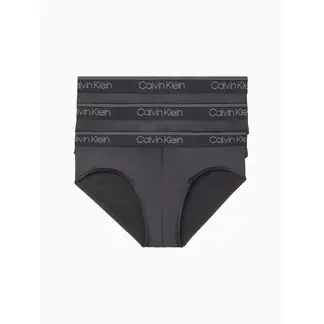 CALVIN KLEIN - 3 Pack de Calzoncillos Negros En Microfibra Hip Brief