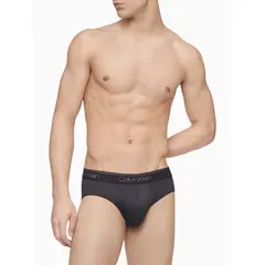 CALVIN KLEIN - 3 Pack de Calzoncillos Negros En Microfibra Hip Brief