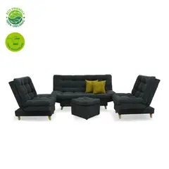 GENERICO - Juego de Muebles de Sala con Sofá Cama Moderno Reclinables Color Negro