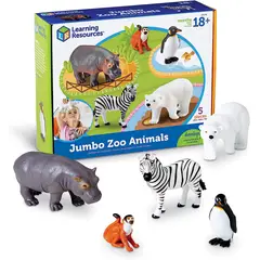 LEARNING RESOURCES - Set Animales Del Zoológico Jumbo Figuras Coleccionables Niño