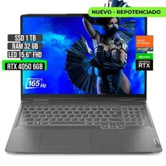LENOVO - LOQ AMD RYZEN 7-7840HS RTX 4050 6GB SSD 1TB RAM 32GB LED 15,6" FHD 165Hz